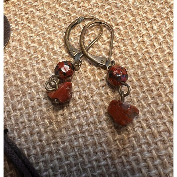 Rust Amber Coral Umber Orange Brown Lot of Fashion Jewelry--8 Pieces - Picture 8 of 11